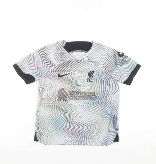 Nike Boys White Multicoloured Liverpool FC Short Sleeve Football T-Shirt Size S
