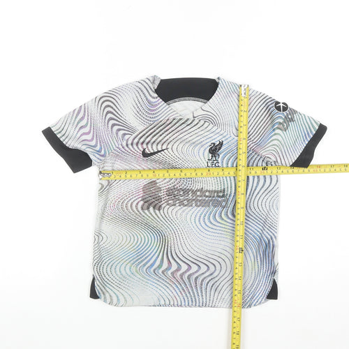 Nike Boys White Multicoloured Liverpool FC Short Sleeve Football T-Shirt Size S