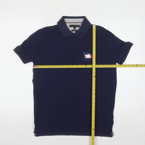 Tommy Hilfiger Men's Blue Regular Fit Cotton Polo Shirt M