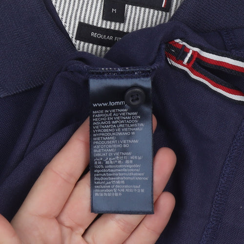Tommy Hilfiger Men's Blue Regular Fit Cotton Polo Shirt M