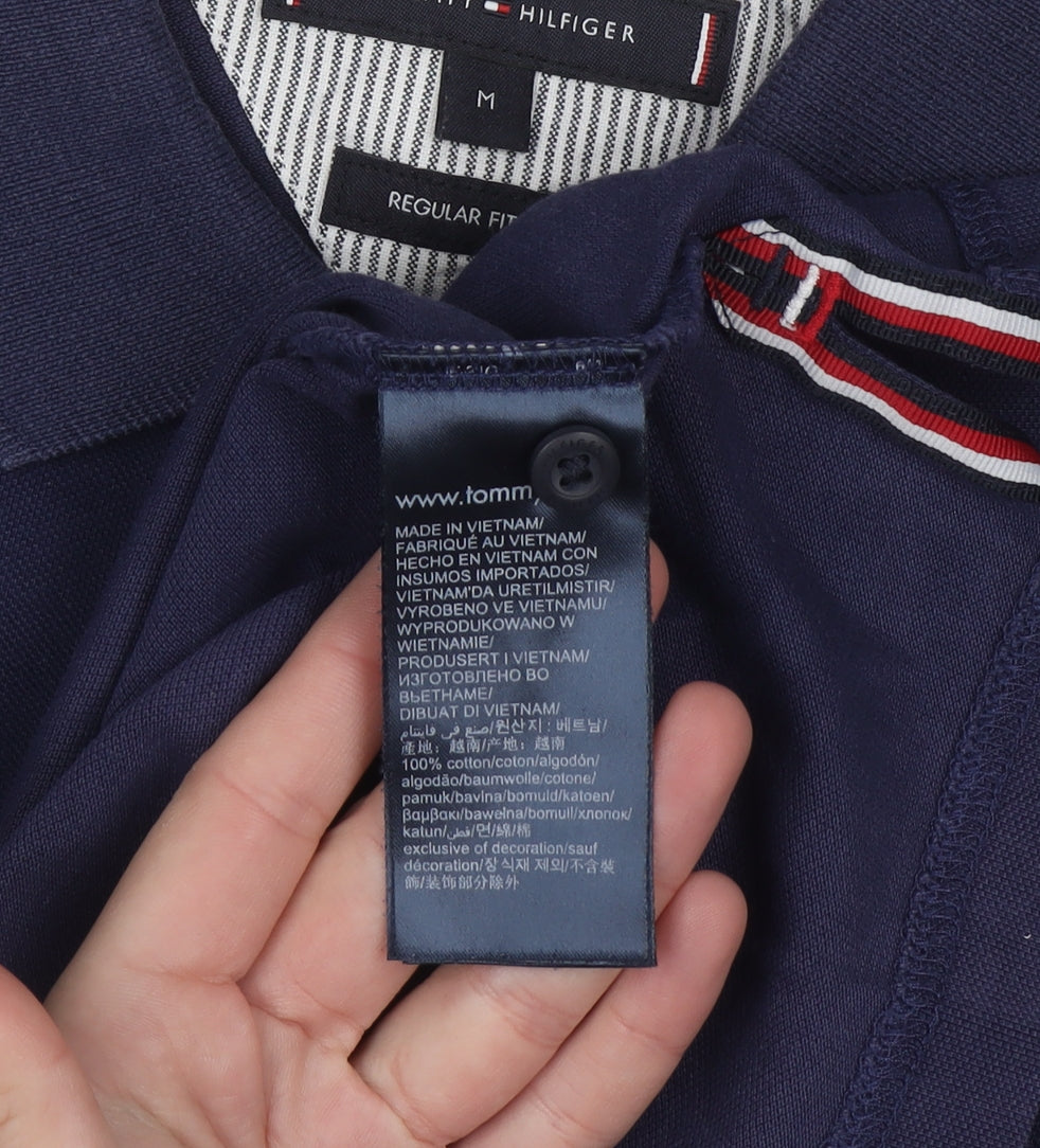 Tommy Hilfiger Men's Blue Regular Fit Cotton Polo Shirt M