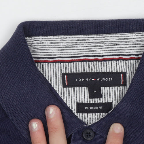 Tommy Hilfiger Men's Blue Regular Fit Cotton Polo Shirt M