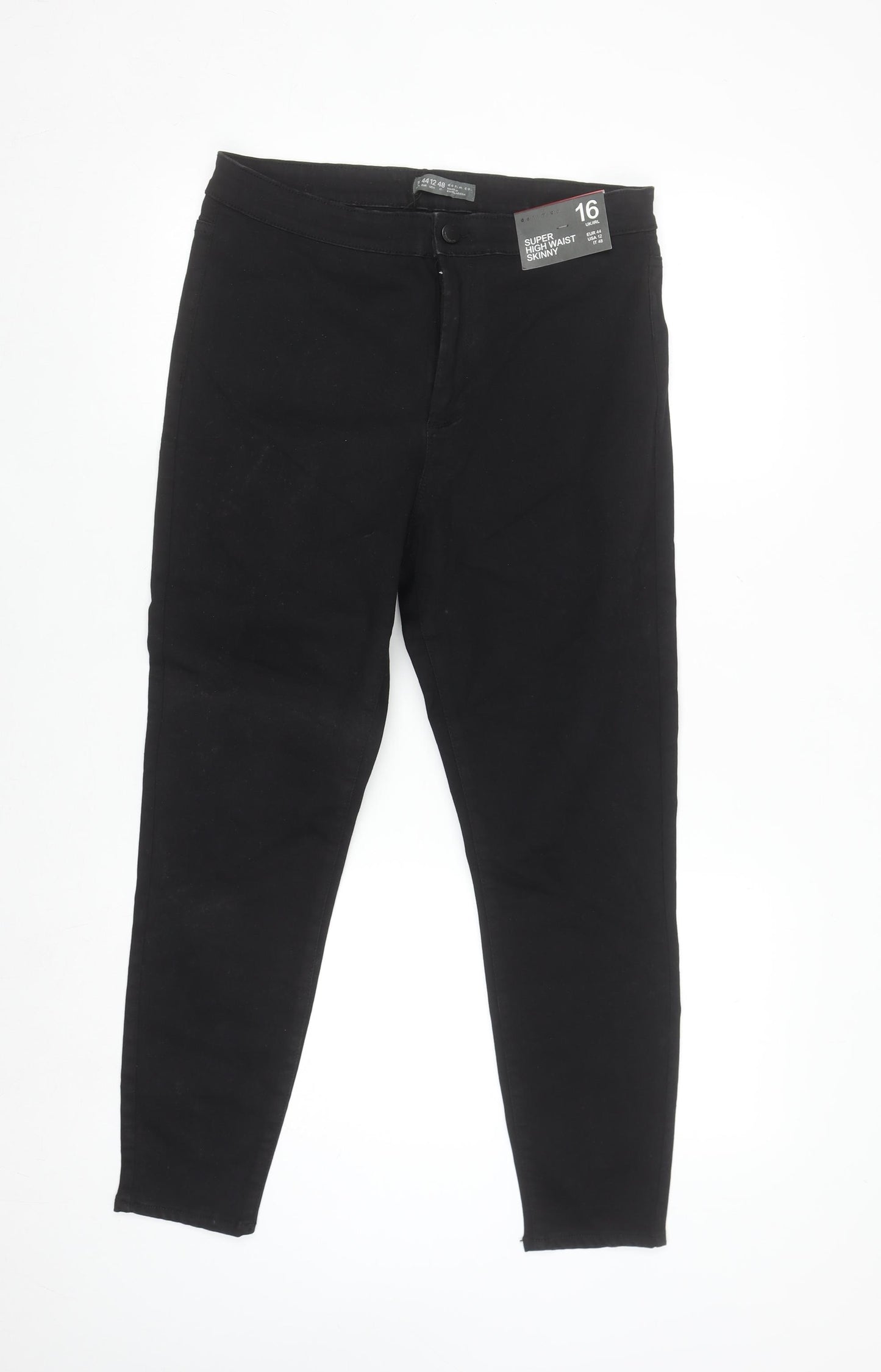 Denim Co. Women's Black Super High Waist Skinny Jeans Size 16