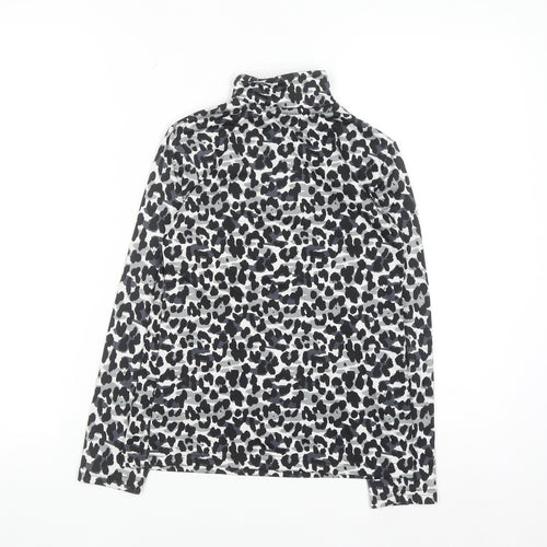 Crivit Girls Grey Animal Print 1/4 Zip Active Sweatshirt 10 Years