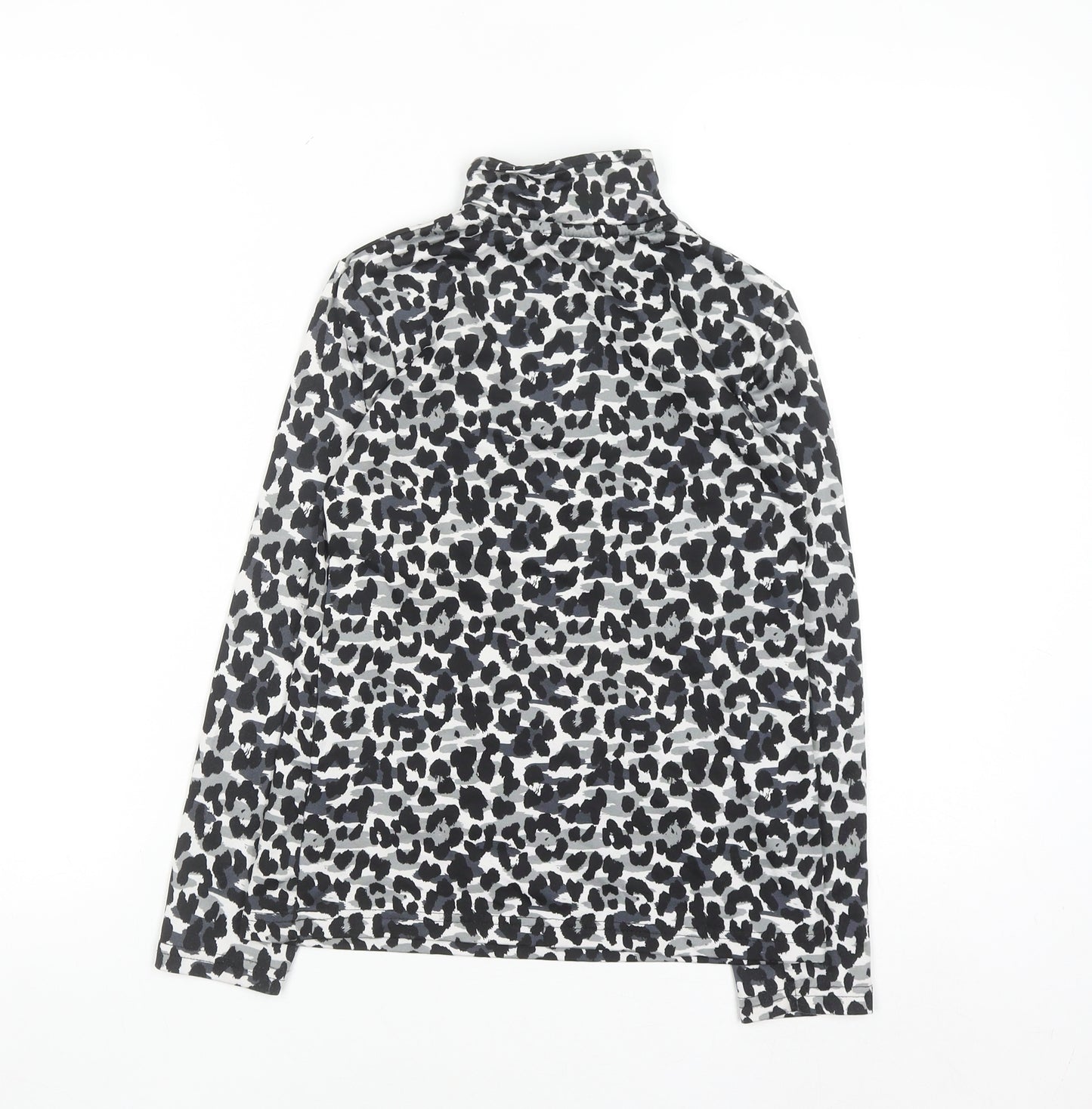 Crivit Girls Grey Animal Print 1/4 Zip Active Sweatshirt 10 Years