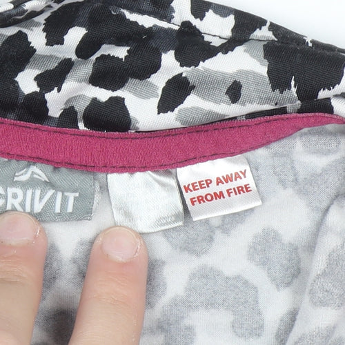 Crivit Girls Grey Animal Print 1/4 Zip Active Sweatshirt 10 Years