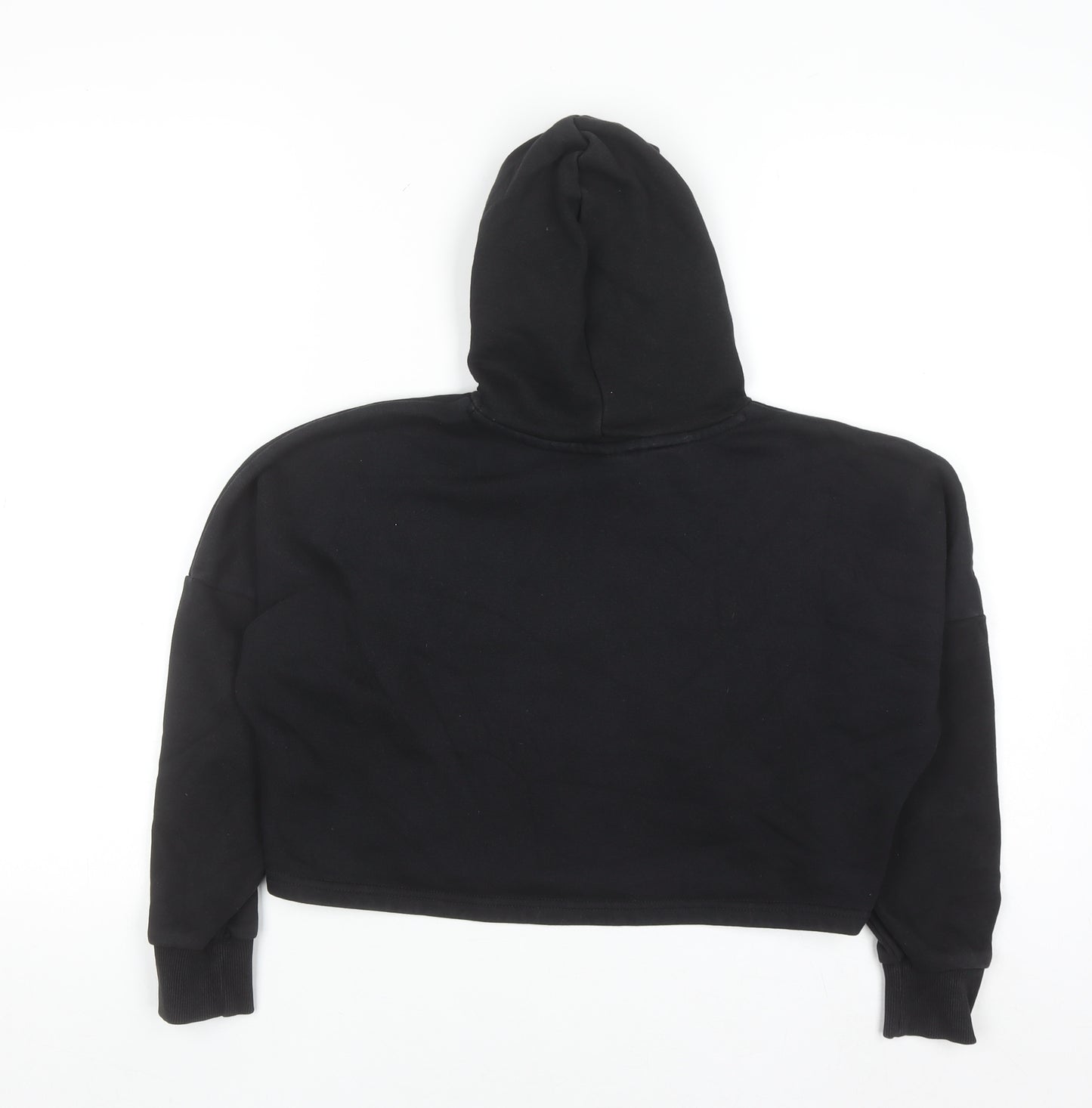 Puma Girls Black Hooded Pullover Sweatshirt 9-10 Years Logo Crop Style