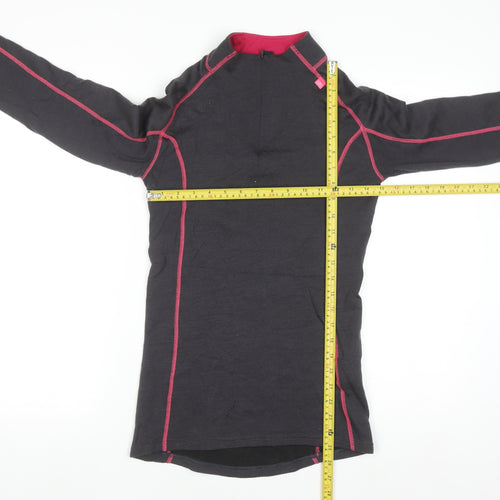 Helly Hansen Womens Black Pink Long Sleeve Pullover Sweatshirt Size L Merino Wool Blend