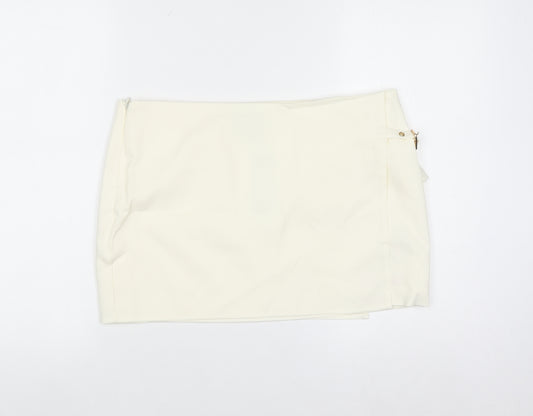 PrettyLittleThing Women’s Ivory Size 12 Wrap Mini Skirt
