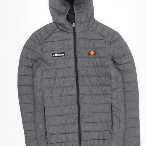 Ellesse Men's Grey XS Puffer Jacket Hooded Zip Winter Coat