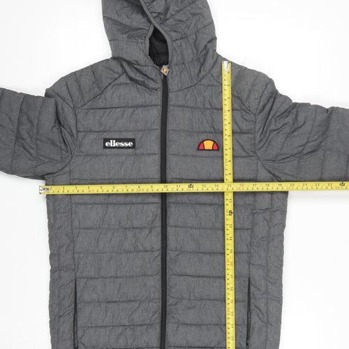 Ellesse Men's Grey XS Puffer Jacket Hooded Zip Winter Coat