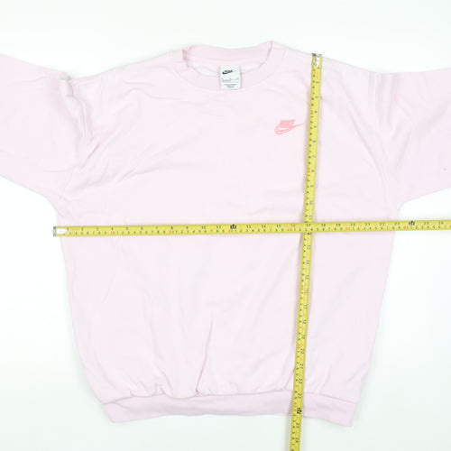 Nike Women's Pink Logo Crew Neck Pullover Sweatshirt XL