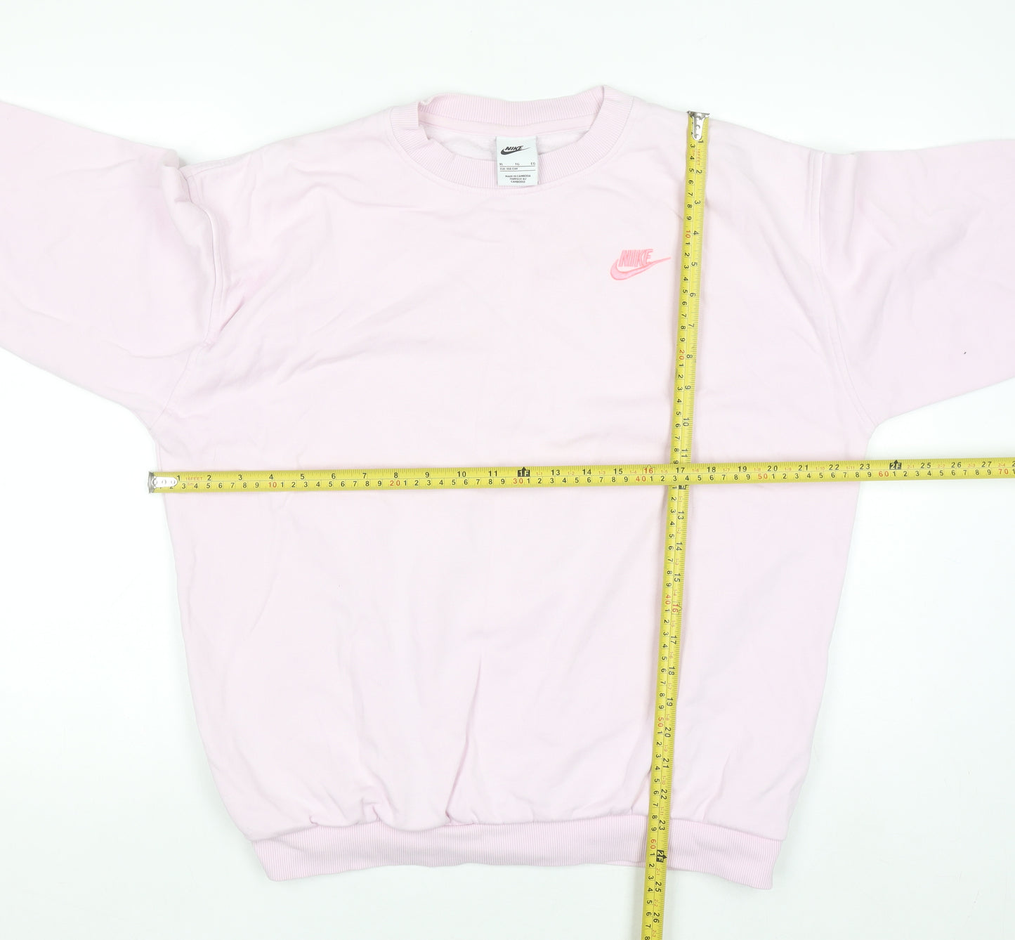 Nike Women's Pink Logo Crew Neck Pullover Sweatshirt XL
