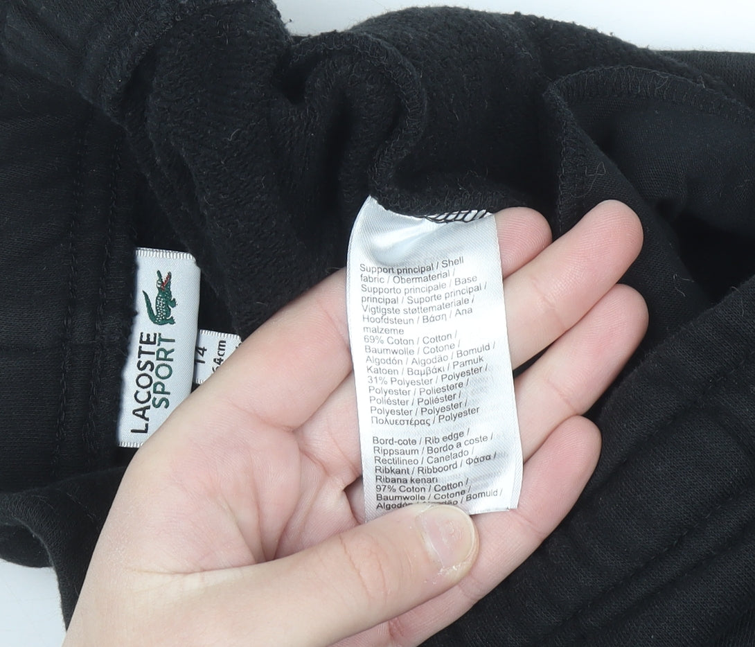 Lacoste Sport Women's Black Cotton Blend Jogger Trousers Size 14