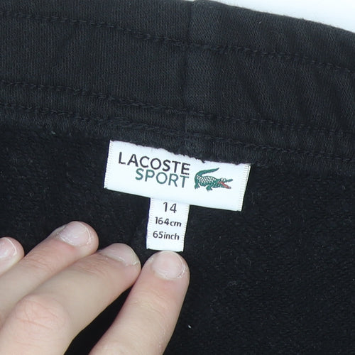 Lacoste Sport Women's Black Cotton Blend Jogger Trousers Size 14