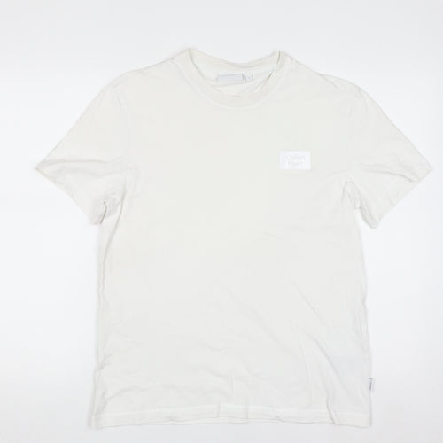 Calvin Klein Men's White Cotton Crew Neck T-Shirt Size L