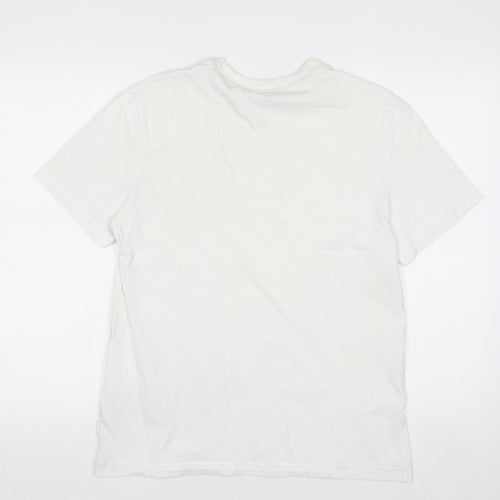 Calvin Klein Men's White Cotton Crew Neck T-Shirt Size L
