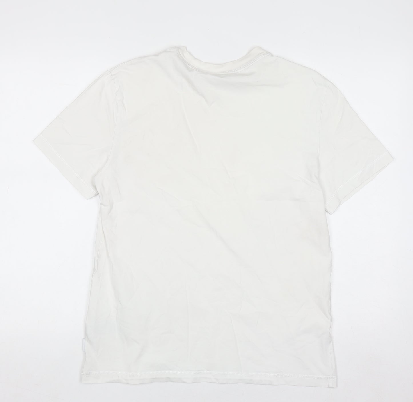 Calvin Klein Men's White Cotton Crew Neck T-Shirt Size L