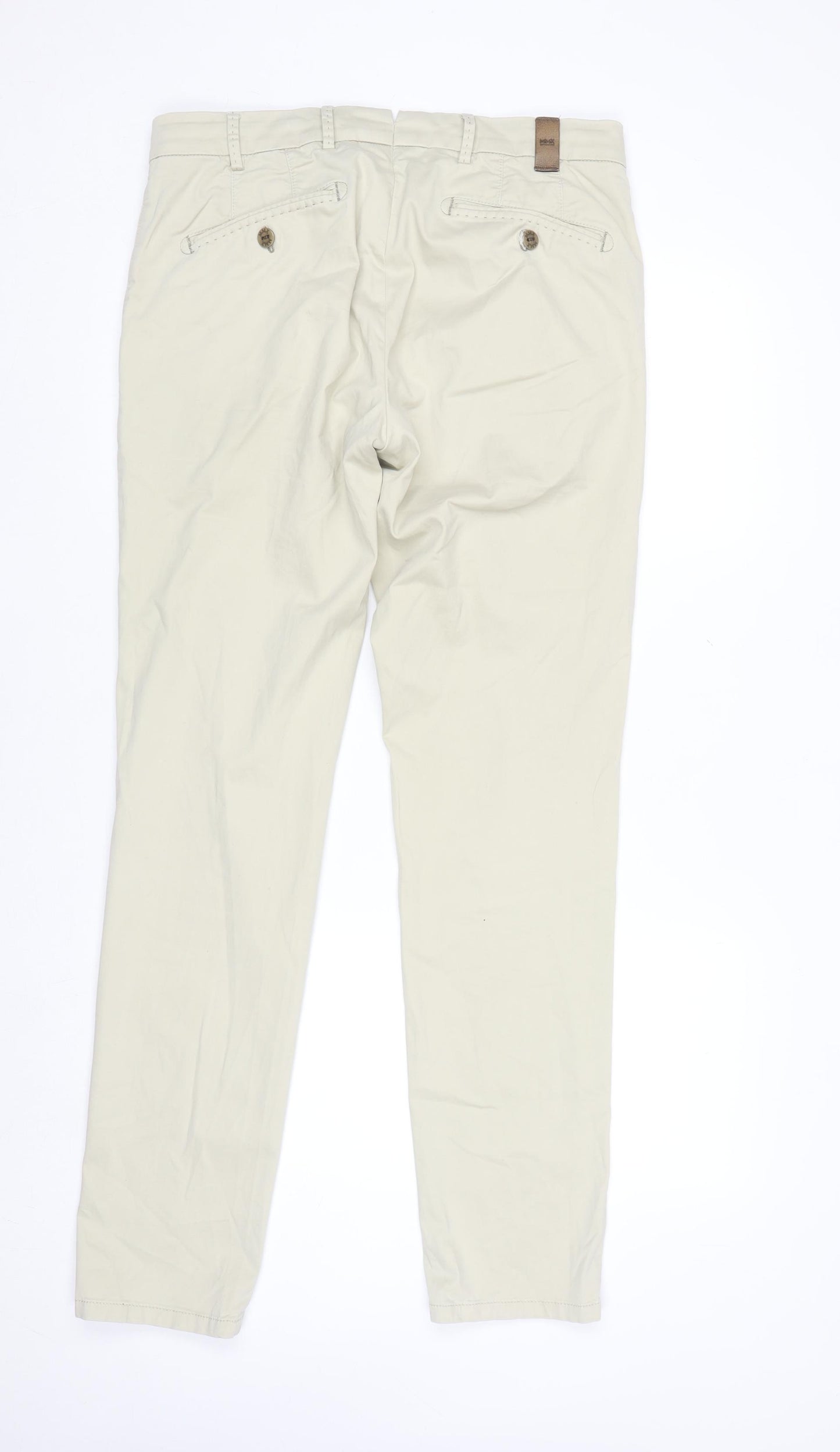 MMX Mens Beige Chino Trousers Size 32x34 Regular Fit Cotton