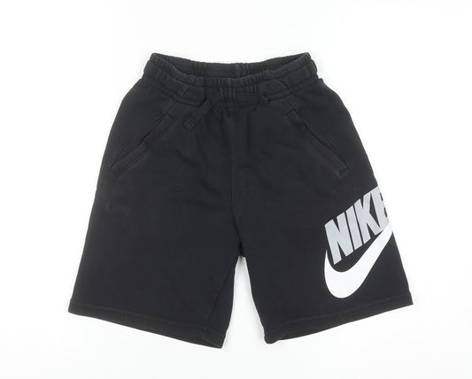 Nike Men's Black Sweat Shorts M Elastic Waist Sportswear