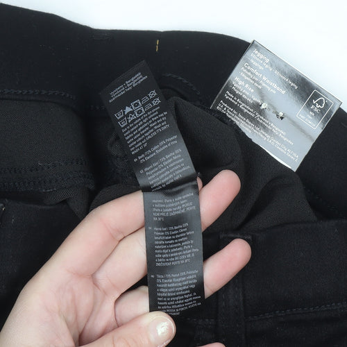 F&F Womens Black High Rise Jegging Size 12 Regular Stretch Cotton