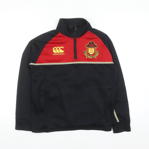 Canterbury Boys Black 12 Years 1/4 Zip Fleece Rugby Sweatshirt