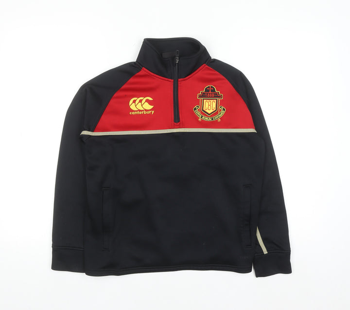 Canterbury Boys Black 12 Years 1/4 Zip Fleece Rugby Sweatshirt