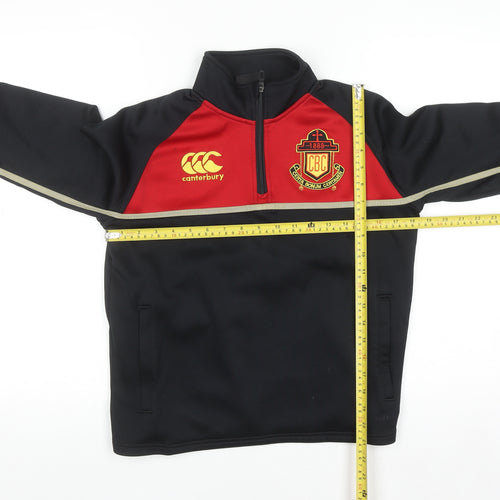 Canterbury Boys Black 12 Years 1/4 Zip Fleece Rugby Sweatshirt