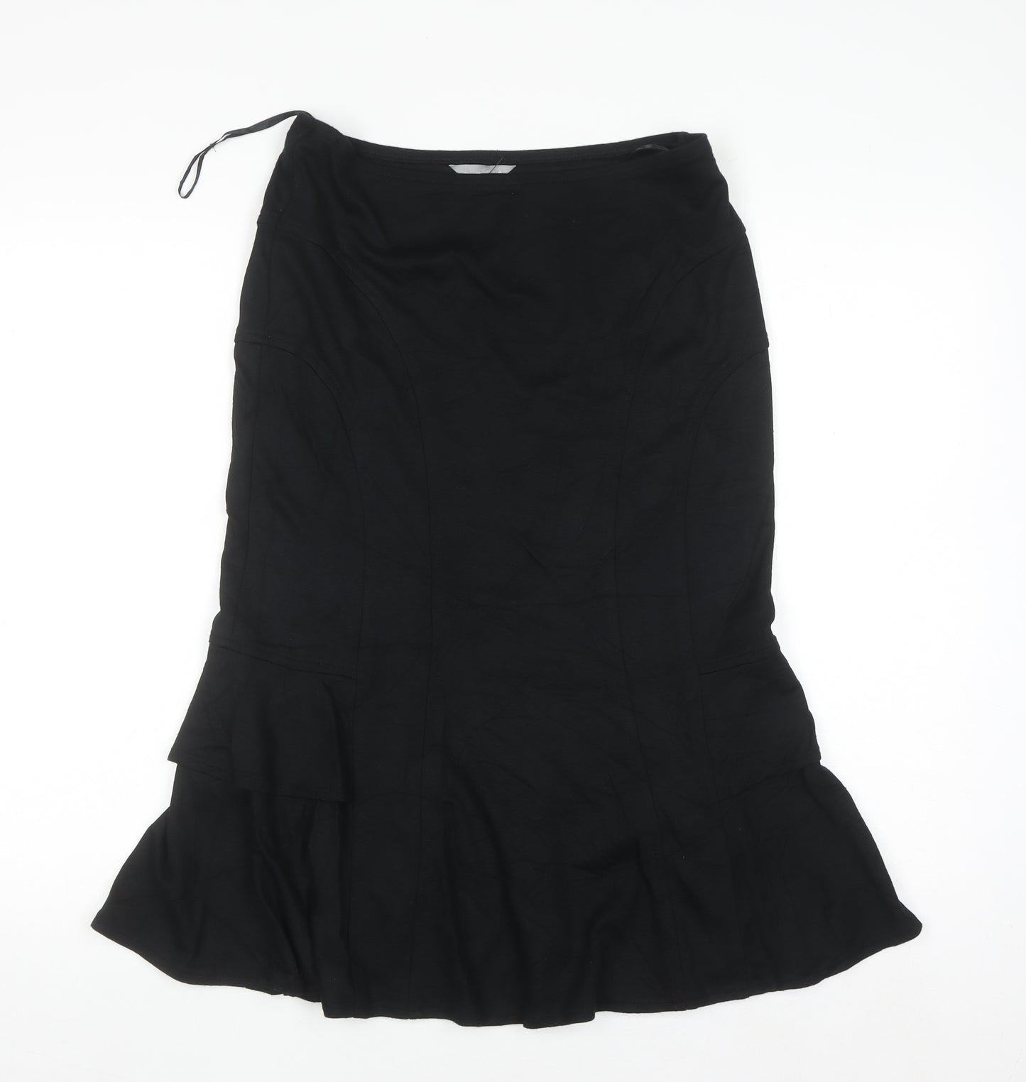 Marks and Spencer Per Una Womens Black Size 8 Flared Midi Skirt
