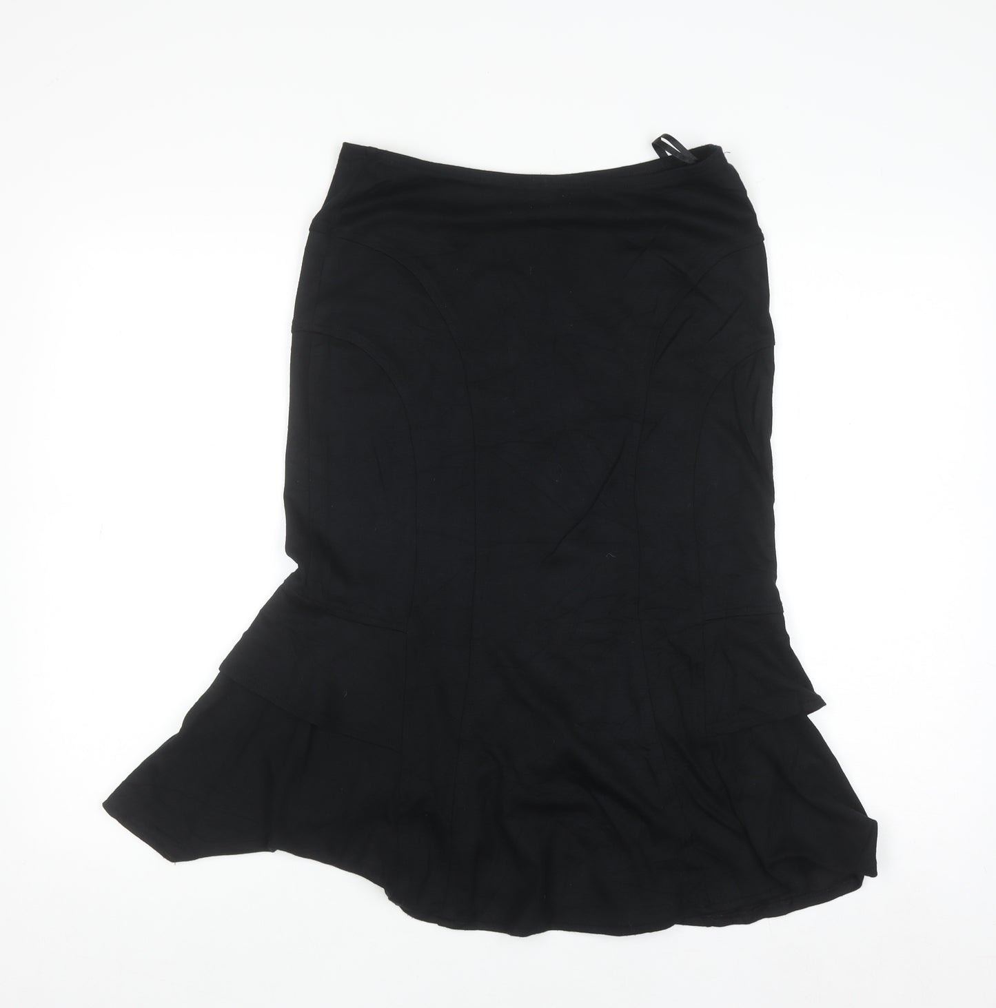 Marks and Spencer Per Una Womens Black Size 8 Flared Midi Skirt