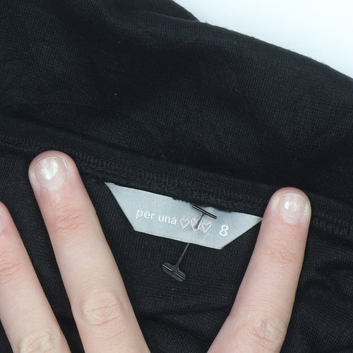 Marks and Spencer Per Una Womens Black Size 8 Flared Midi Skirt