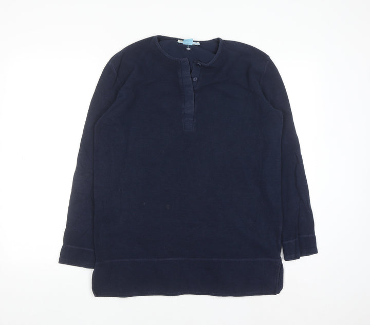 Monsoon Women’s Navy Blue Cotton Henley Jumper Size S