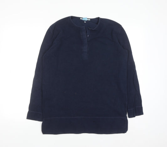 Monsoon Women’s Navy Blue Cotton Henley Jumper Size S