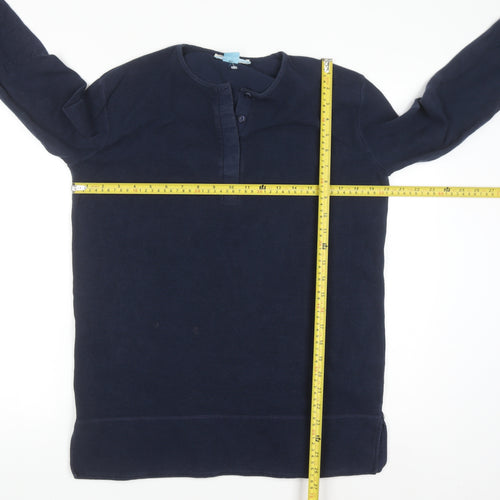 Monsoon Women’s Navy Blue Cotton Henley Jumper Size S