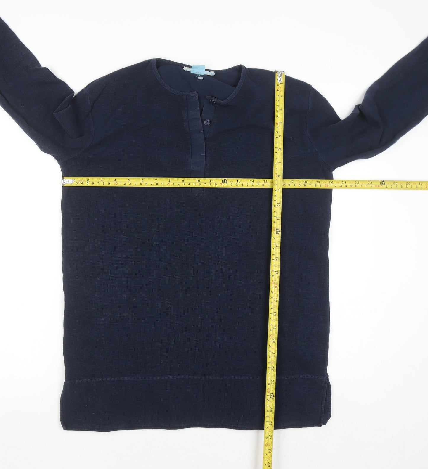 Monsoon Women’s Navy Blue Cotton Henley Jumper Size S