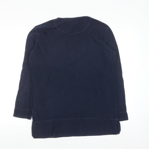 Monsoon Women’s Navy Blue Cotton Henley Jumper Size S