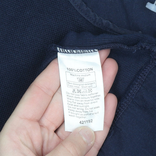 Monsoon Women’s Navy Blue Cotton Henley Jumper Size S
