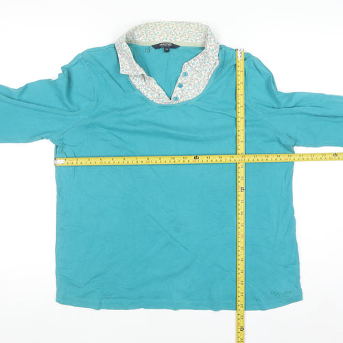 Maine New England Women's Blue 3/4 Sleeve Cotton Button-Up Top Size 18