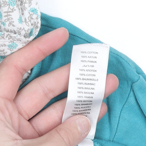 Maine New England Women's Blue 3/4 Sleeve Cotton Button-Up Top Size 18