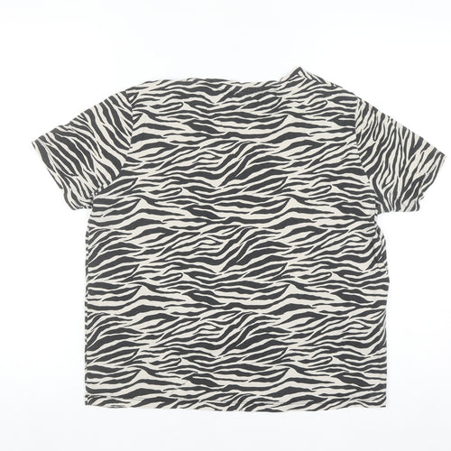 Marks & Spencer Men's Black White Zebra Print Cotton T-Shirt M
