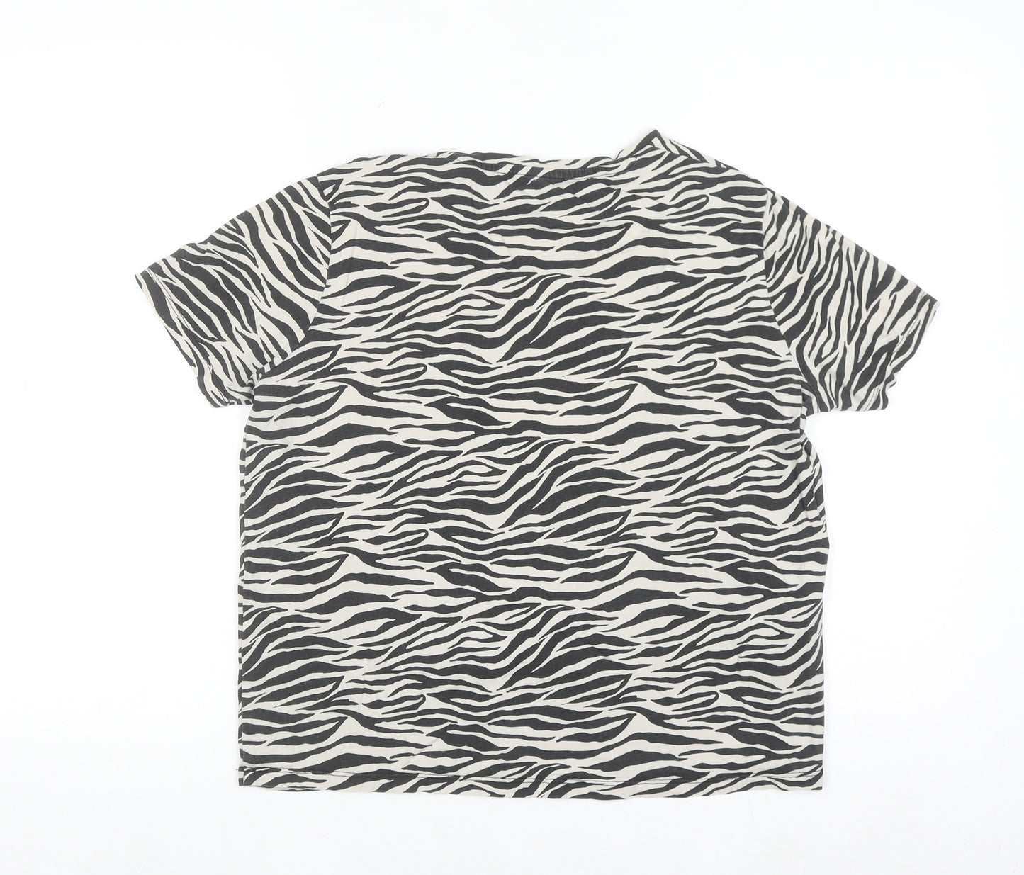 Marks & Spencer Men's Black White Zebra Print Cotton T-Shirt M