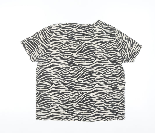Marks & Spencer Men's Black White Zebra Print Cotton T-Shirt M