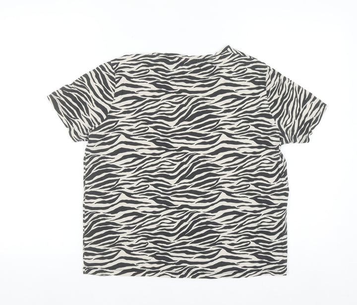 Marks & Spencer Men's Black White Zebra Print Cotton T-Shirt M