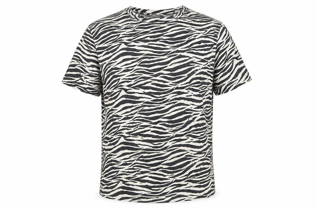 Marks & Spencer Men's Black White Zebra Print Cotton T-Shirt M