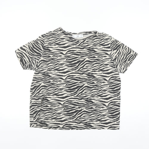 Marks & Spencer Men's Black White Zebra Print Cotton T-Shirt M