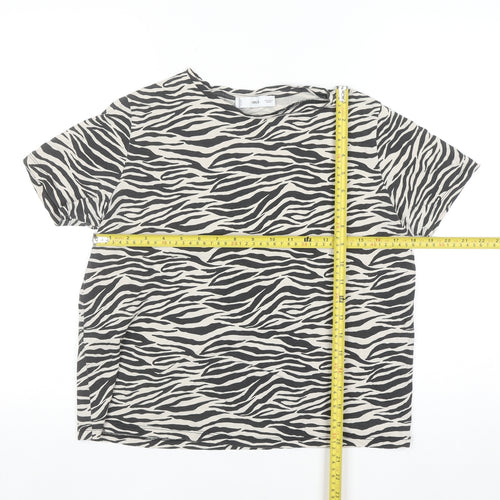 Marks & Spencer Men's Black White Zebra Print Cotton T-Shirt M