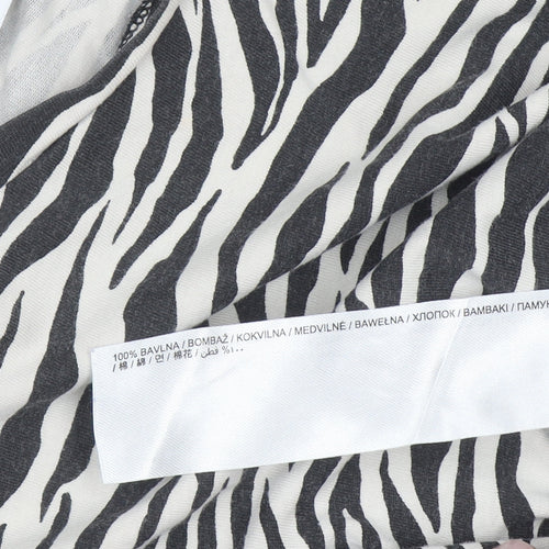Marks & Spencer Men's Black White Zebra Print Cotton T-Shirt M