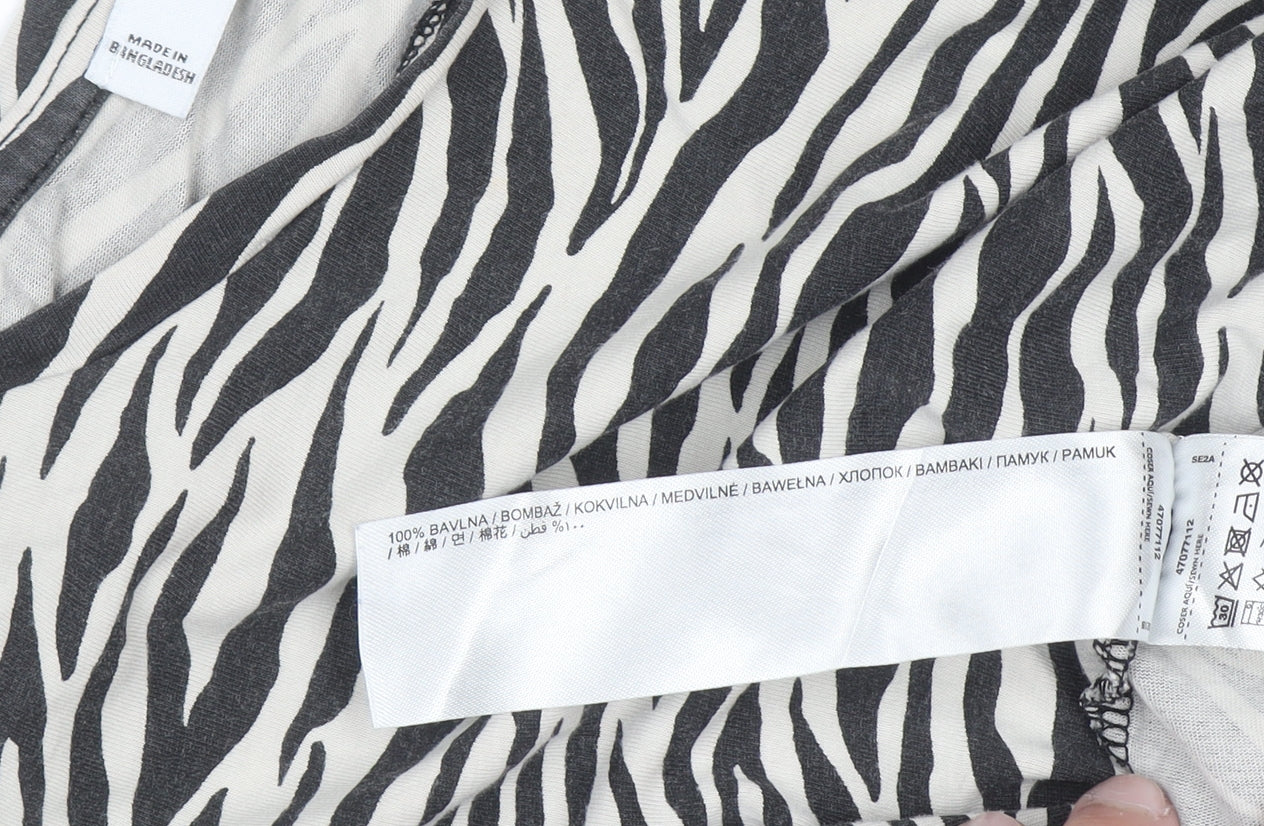 Marks & Spencer Men's Black White Zebra Print Cotton T-Shirt M