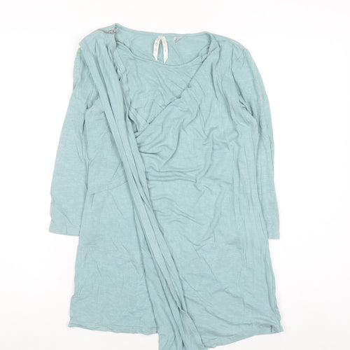 Seraphine Women Blue Wrap Maternity Blouse Size S