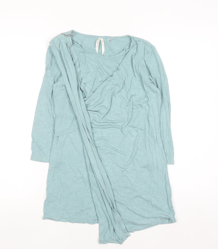 Seraphine Women Blue Wrap Maternity Blouse Size S